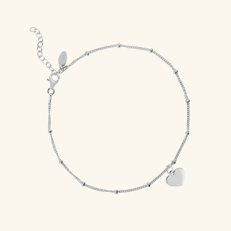 Heart Anklet Silver